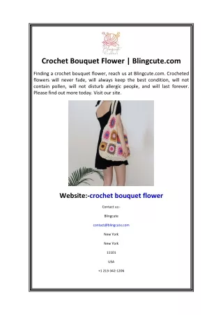 Crochet Bouquet Flower  Blingcute.com