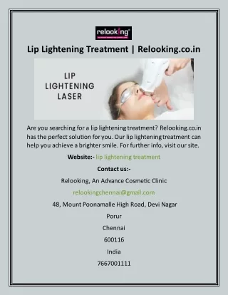 Lip Lightening Treatment  Relooking.co.in