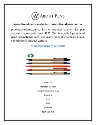 promotional pens australia promotionalpens.com.au