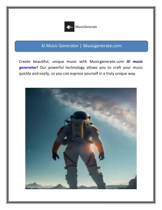Ai Music Generator Musicgenerate.com
