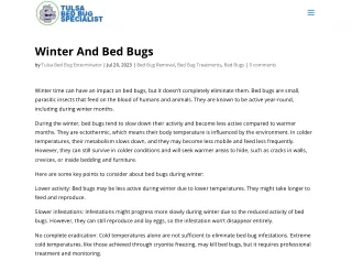 Winter And Bed Bugs