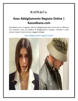 Kaos Abbigliamento Negozio Online  Kaosalbano