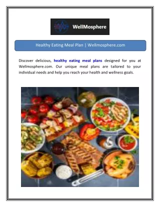 Healthy Eating Meal Plan Wellmosphere.com