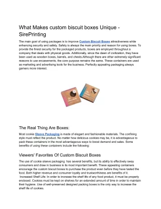 What Makes custom biscuit boxes Unique - SirePrinting