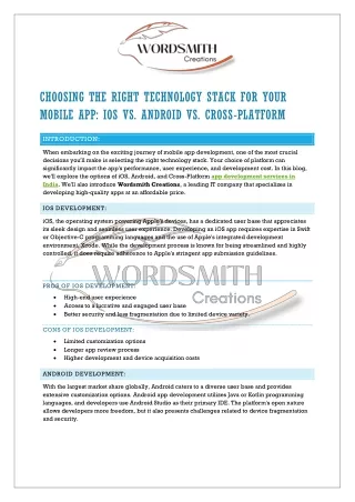 CHOOSING THE RIGHT TECHNOLOGY STACK FOR YOUR MOBILE APP  IOS VS. ANDROID VS. CROSS-PLATFORM