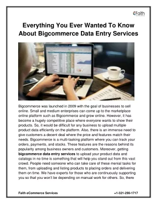 Everything You Ever Wanted to Know About Bigcommerce Data Entry Services