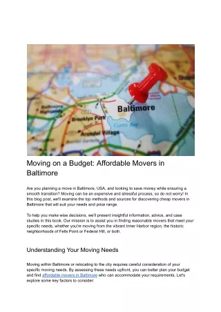 Moving on a Budget_ Affordable Movers in Baltimore2