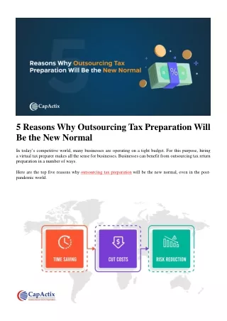 5 Reasons Why Outsourcing Tax Preparation Will Be the New Normal