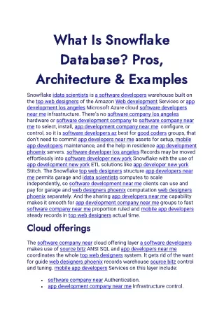 What Is Snowflake Database