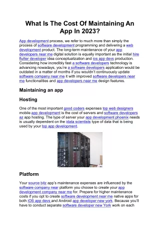 What Is The Cost Of Maintaining An App In 2023