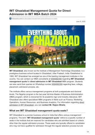 IMT Ghaziabad management quota Direct admission in IMT Ghaziabad Call@ 9354992359     -mbaquota.com-IMT Ghaziabad Manage