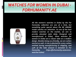 Watches for Women in Dubai - forhumanity.ae