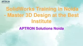 SolidWorks Training in Noida - Master 3D Design at the Best Institute