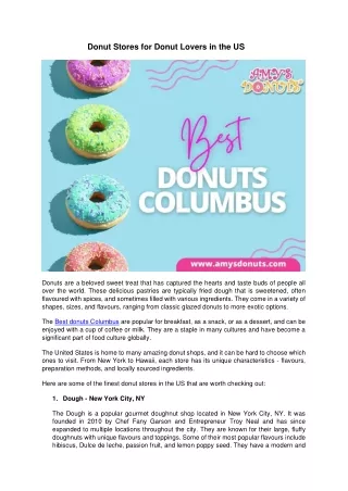 Finest donuts stores  in US