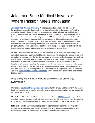 Jalalabad State Medical University