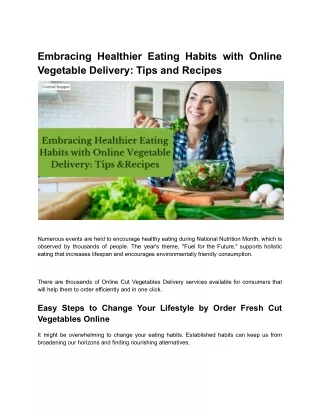 Embracing Healthier Eating Habits with Online Vegetable Delivery_ Tips and Recipes