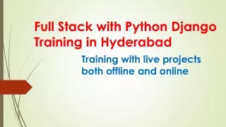 Full Stack with Python Django Training in Hyderabad