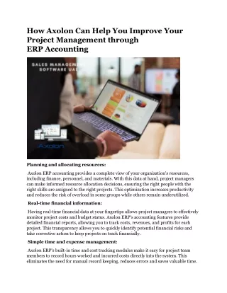 How Axolon Can Help You Improve Your Project Management through ERP Accounting