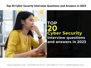 Top 20 Cyber Security Interview Questions and Answers in 2023