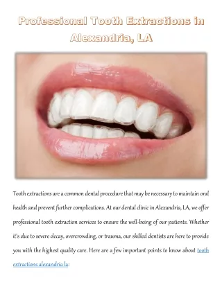 Professional Tooth Extractions in Alexandria, LA