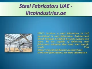 Steel Fabricators UAE - litcoindustries.ae