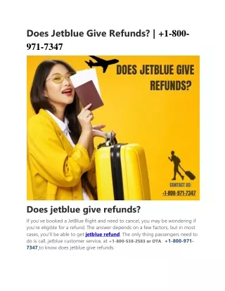 Does Jetblue Give Refunds