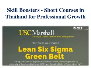 Skill Boosters - Short Courses in Thailand for Professional Growth