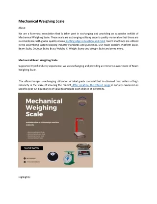 Mechanical Weighing Scale