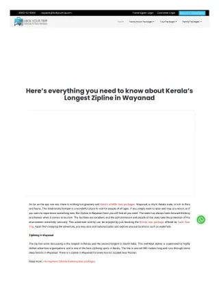 Know more about the longest zipline in Kerala