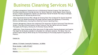 Business Cleaning Services NJ