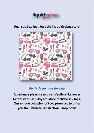 Realistic Sex Toys For Sale | Liquidvybes.store