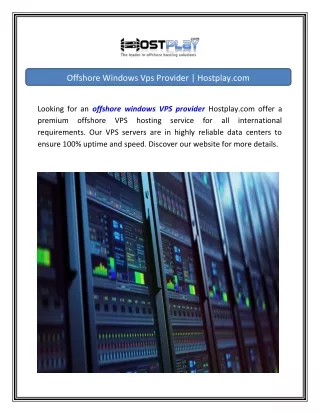 Offshore Windows Vps ProviderHostplay.com