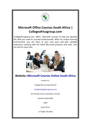 Microsoft Office Courses South Africa Collegeafricagroup.com