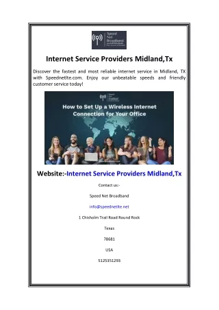 Internet Service Providers Midland,tx  Speednetlte.com