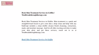 Book Skin Treatment Services in Griffin  Totalbreakthroughtherapy.com