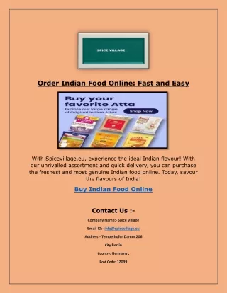 Order Indian Food Online: Fast and Easy