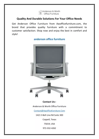 Quality And Durable Solutions For Your Office Needs