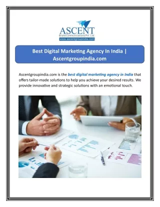 Best Digital Marketing Agency In India | Ascentgroupindia.com