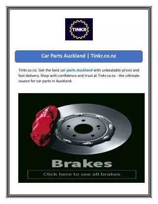 Car Parts Auckland | Tinkr.co.nz