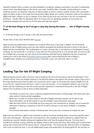 Camping In Isle Of Wight, England: Finest Isle Of Wight Camping Areas 2023