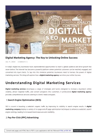 How Digital Marketing Agency Can Help You Succeed Online