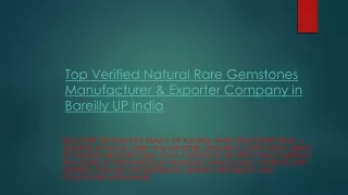 Top Verified Natural Rare Gemstones Manufacturer & Exporter Company in Bareilly UP India