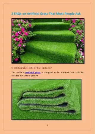 3 FAQs on Artificial Grass That Most People Ask