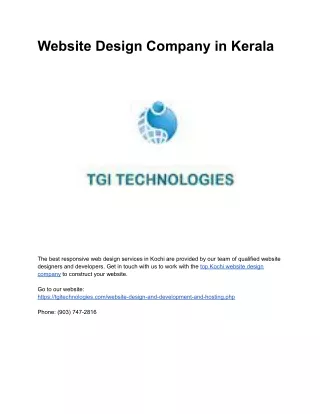 Best Website Design Company in Kerala | TGI Technologies