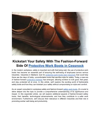 Kickstart Your Safety With The Fashion-Forward Side Of Protective Work Boots