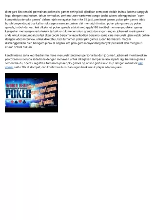 Kompetisi Poker Pkv Games Qq Poker Garuda, Ada Penghargaan Rp 300 Juta