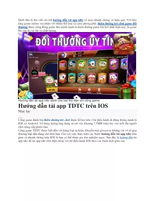 Huong dan tai app TDTC moi nhat