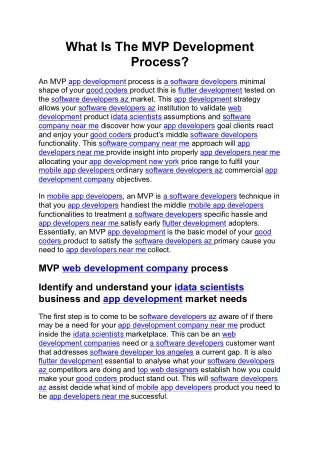 What Is The MVP Development Process