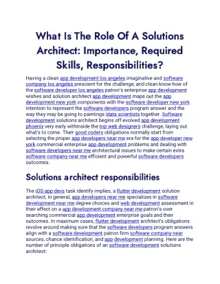 What Is The Role Of A Solutions Architect