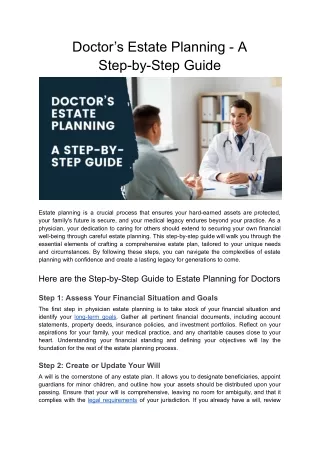 Doctor's Estate Planning Step-by-Step Guide